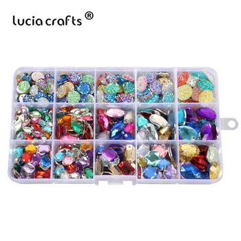 

1Box(375pcs) 5-18mm Glitter Sew On Rhinestones Crystals Strass Applique For Sewing Garment Needlework DIY Accessories K0822