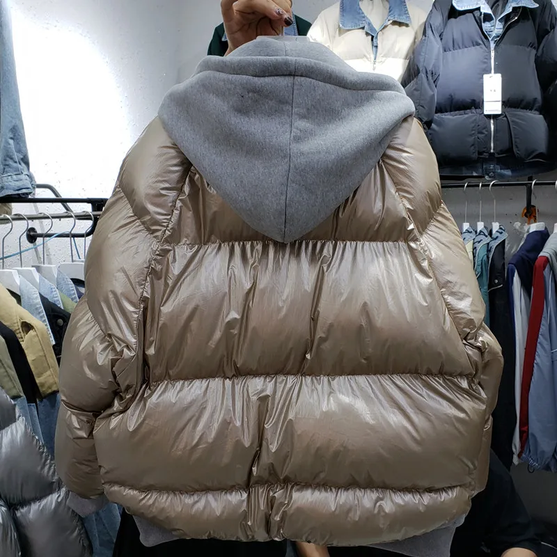 Новинка Bf Lazy Wind Breadwear женское осеннее пальто зимнее пальто с капюшоном на хлопковой подкладке Женский Повседневный свободный парка куртка Студенческая парка