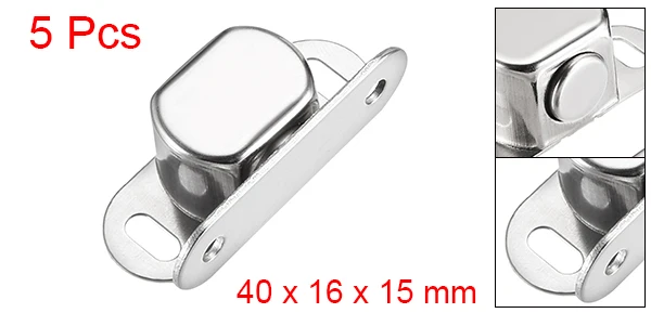 40mm 5pcs Uxcell 1 шт. 2 шт. 5 шт. двери магнитный замок защелка Застежка нержавеющая сталь 36 мм 40 мм 46 мм 53 мм длина - Цвет: 40mm 5pcs