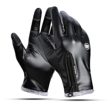 Зимние уличные мужские лыжные перчатки женские водонепроницаемые с сенсорным экраном ветрозащитные теплые перчатки для верховой езды плюс бархатные черные перчатки