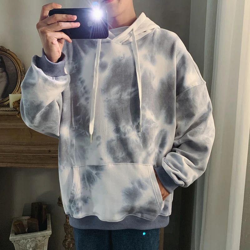 

Autumn Camo Hoodies Men Fashion Tie-dyed Cotton Casual Hooded Sweatshirt Men Streetwear Loose Hip Hop Hoodie Man Hoody M-5XL