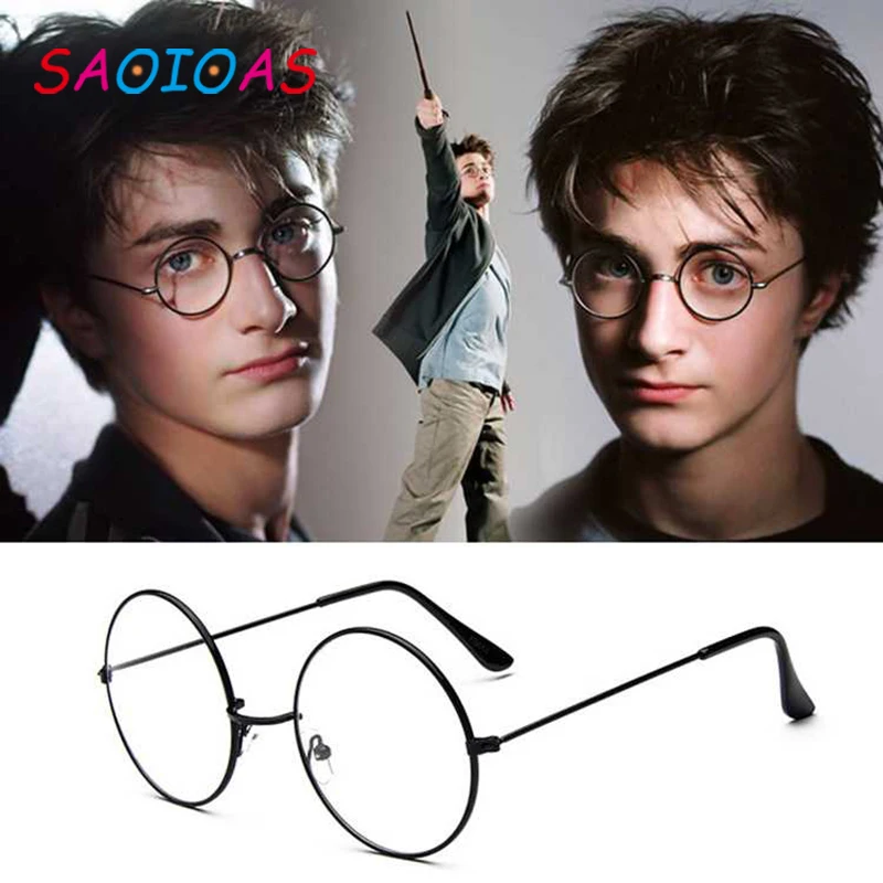 

SAOIOAS Fashion Vintage Retro Metal Frame Clear Lens Glasses Nerd Geek Eyewear Eyeglasses Black Oversized Round Circle Eye Glass