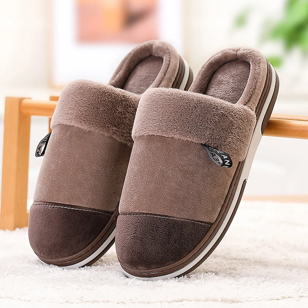 Unisex Large Size Home Slipper For Men Casual Home Plus Velvet Warm Shoes Comfortable Cotton Slippers Zapatos De Mujer Slipper