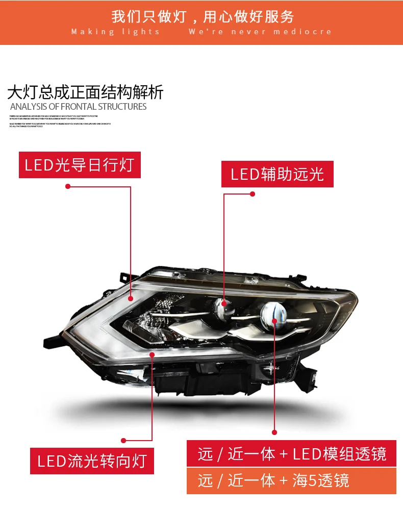 2 шт. светодиодный фары для Nissan X-Trail- светодиодный фонарь светодиодный DRL+ Динамический сигнал поворота для X-Trail светодиодный фонарь
