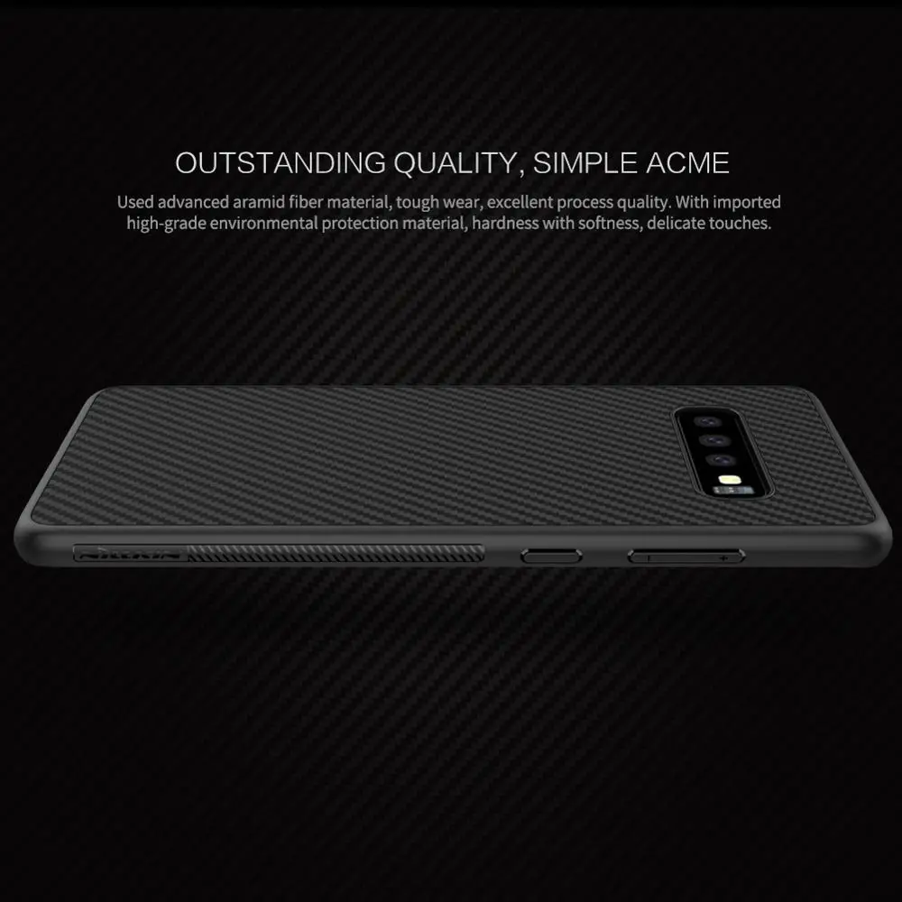3D Текстурированный чехол s для samsung Galaxy S10 Plus S10e чехол задняя крышка Nillkin жесткий PC+ Мягкий ТПУ нейлоновое волокно защитный чехол для телефона