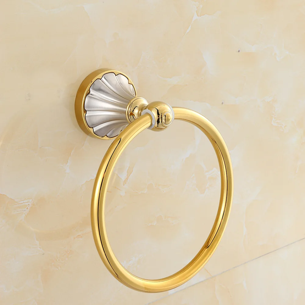 

Manufacturers Direct Selling Gold-Plated Towel Ring Circle Bracelet Towel Rack Zinc Alloy Sanitary Ware Hardware Accessories