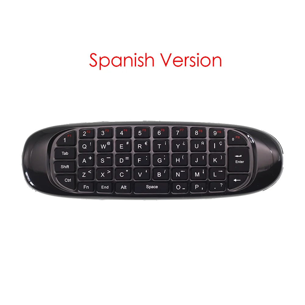 Spanish Version C120 Espanol испанская мини беспроводная клавиатура 2,4G Air mouse для Android tv Box IP tv Mini PC Fly mouse для медиаплеера - Цвет: Spanish Version