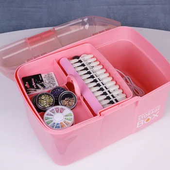 

Hand-held Storage Box Organizer Container for Jewelry Nail Polish Pen Manicure Tool MPwell