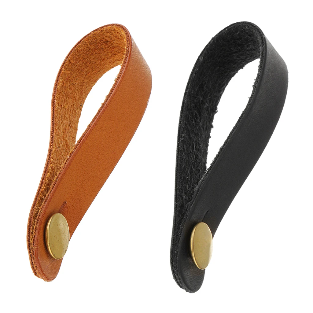 2 Pieces Microfiber Leather Strap Hooks Headstocks for Acoustic/Electric Guitar Accessory