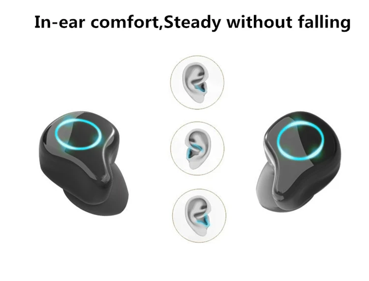 Bluetooth наушники 5,0, наушники с поддержкой HD 6D объемного звука, Беспроводная стереогарнитура в ухо с зарядным устройством для iphone GY136