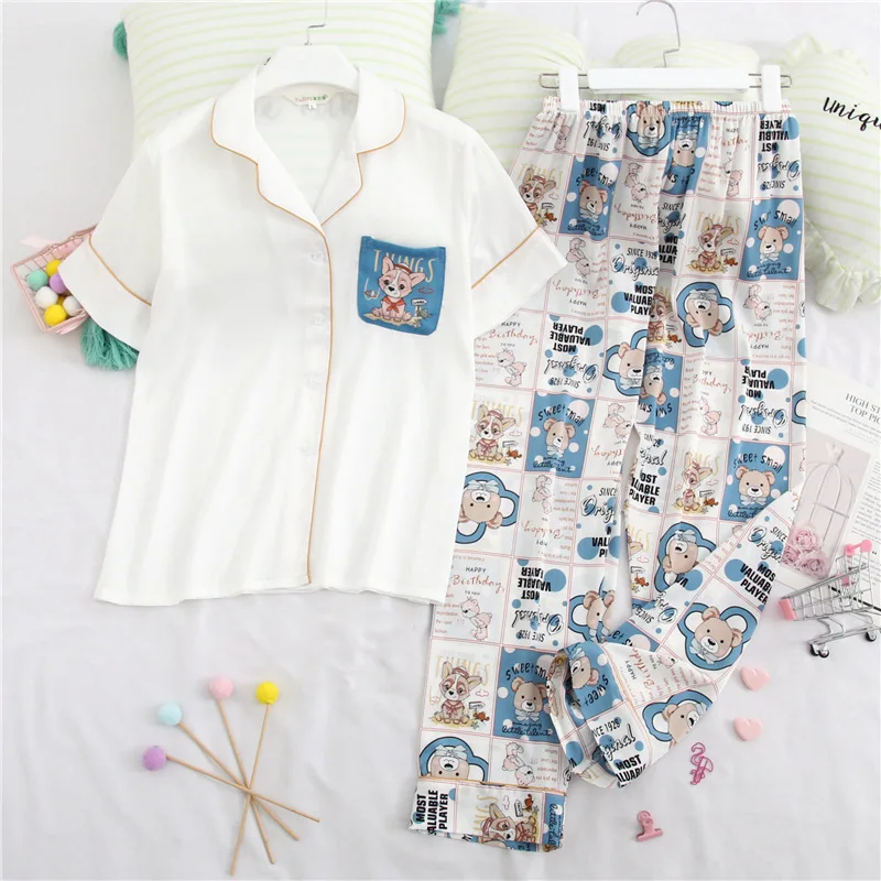 

Women's New Pajamas Spring Summer New Explosion Style Comfortable Home Service Two-piece Suit Cute