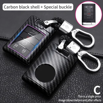 Carbon Fiber Car Smart Key Cover Case Fob For Cadillac DTS STS Escalade CTS SRX XTS ATS C7 2021 Protect Shell Accessories - Carbon Fiber Car Smart Key Cover Case Fob For Cadillac DTS STS Escalade CTS SRX