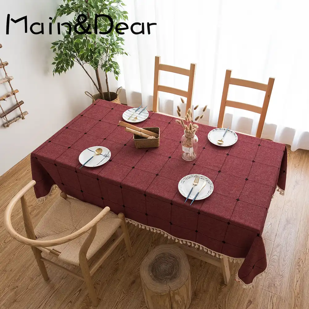 Nordic Pastorale Reticolo Frange Tovaglia Decorazione Della Casa Di Colore Solido Tavolino Tavola Rotonda Panno Di Tavolo Da Pranzo Copertura Di Tabella Tovaglie Aliexpress