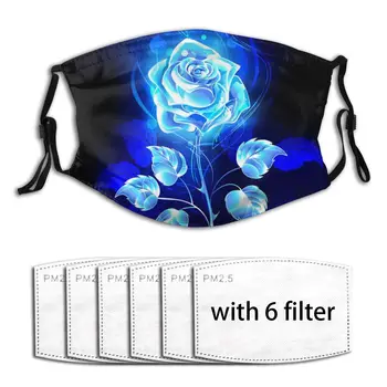 

Air Pollution Burning Blue Rose Windproof Breathable Face Mask Carbon Filter Nose Mouth Mask Daily Mask Respirator Mouth Cover