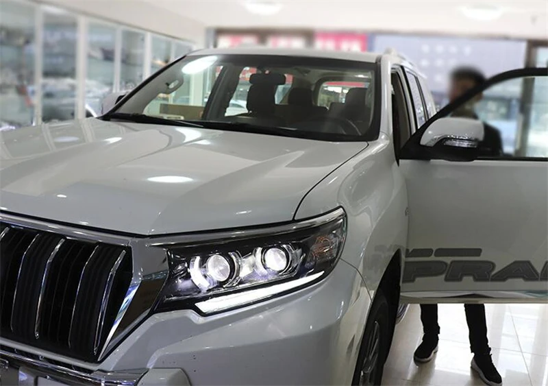 Автомобильные фары для Land Cruiser Prado, фары,,, h7, биксеноновые линзы, динамический сигнал поворота, светодиодный DRL