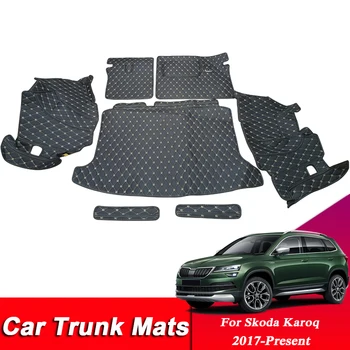 

Car Styling Custom Trunk Mat For Skoda Karoq 2017-Present Leather Auto Cargo Liner Mat Pad Auto Internal Accessories