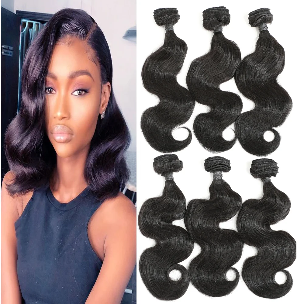 Live beauty Synthetic Body Wave Hair Bundles 6 Bundles 200G Heat Resistant Synthtic Fiber Natural Black Hair Extension