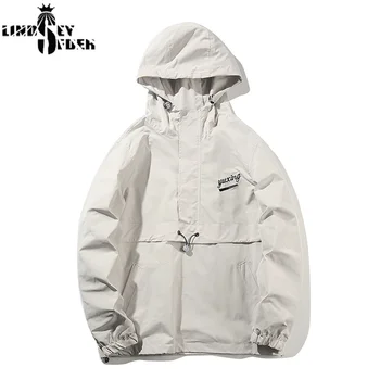 

Lindsey Seader Men's Windbreaker Black Jacket Hoodies Stranger Things Men Sweatshirts Pullover Tracksuit Streatwear Outwear