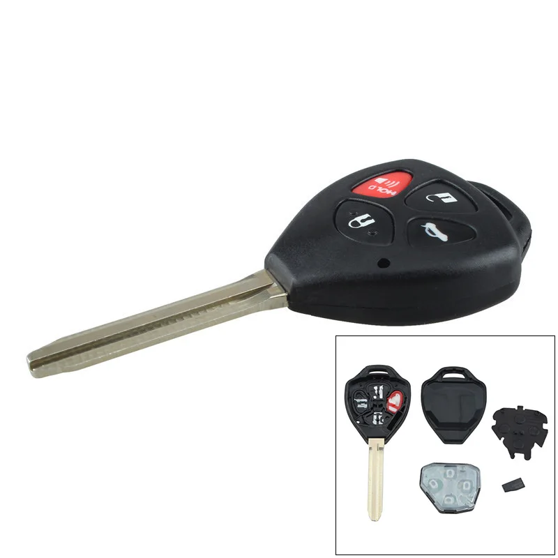 

314Hz 4 Buttons Replacement Remote Car Key Fob Transmitter Clicker Alarm with 67 Chip for Toyota HYQ12BBY