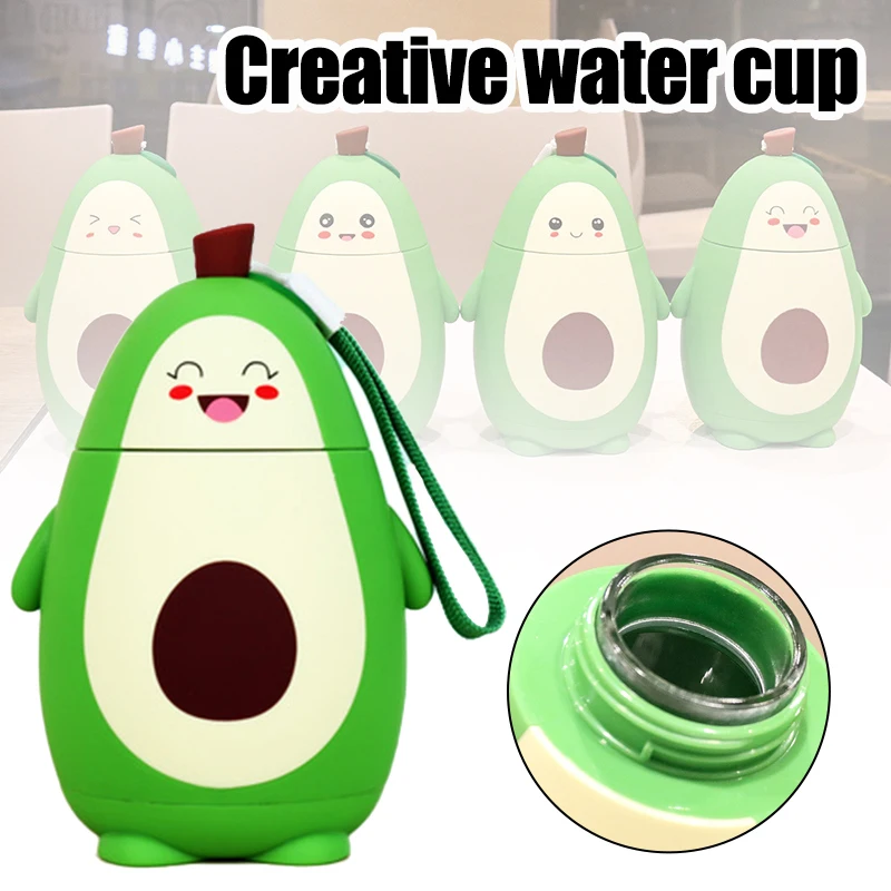 Милое мультяшное стекло авокадо с крышкой портативная термостойкая чашка для