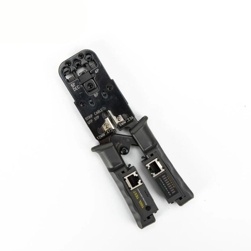 RJ45 Профессиональный обжимной инструмент Кабельный тестер провода зачистки для 8P8C/RG45, 6P6C/RG12, 6P6C/RG11, 4P4C и 4P2C/RG22, DEC разъемы