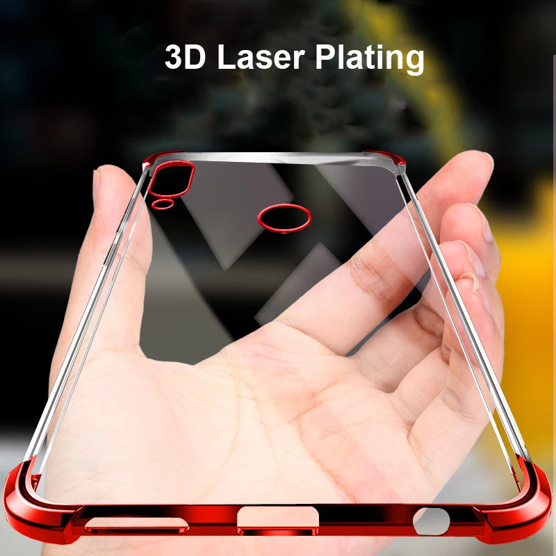 3D Laser Elecplating Airbag Case for Huawei Honor 9X Pro 8X Max Nova 4 V20 View 20 Y9S Anti-shock Transparent Cover Funda |