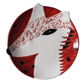 

Japanese and Korea Creative Breakfast Steak Children'S Fruit Plate 8 Inch Hand Painted Animal Dish Cutlery Cartoon Ceramic Fox B