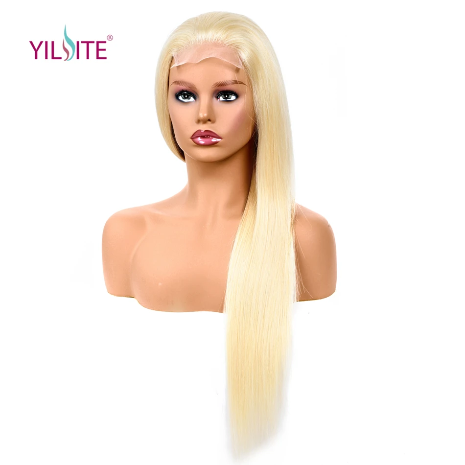 YILITE 4x4 парик на шнурке 613 блонд парик прямые человеческие волосы парики для черных женщин 150% Remy бразильские человеческие волосы парики на шнурке