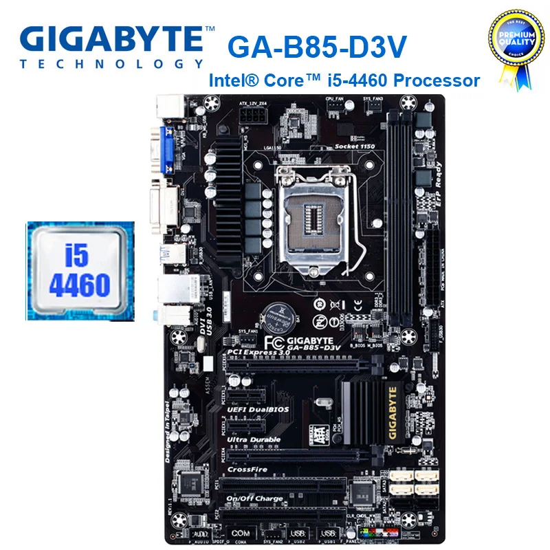 Gigabyte GA-B85-D3V с процессором 4460 оригинальная материнская плата LGA 1150 DDR3 USB3.0 B85 B85-D3V системная плата для настольных ПК Ремонт