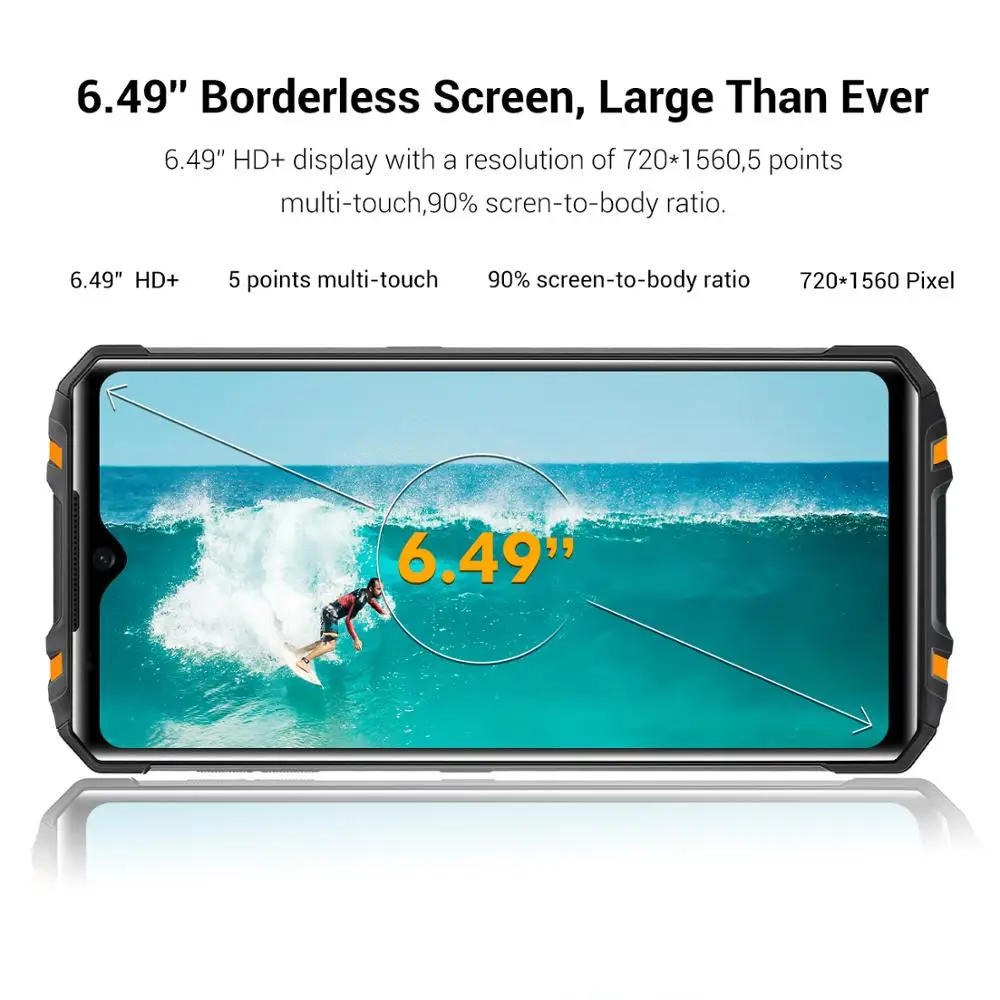 OUKITEL WP8 Pro NFC 5000 мАч IP68 водонепроницаемый мобильный телефон 6 49 ''HD + дисплей 4 Гб 64