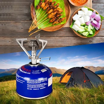 

Mini Gas Stove One Piece Structure Stainless Steel Ultralight Portable Foldable Butane Burner Furnace Outdoor Camping