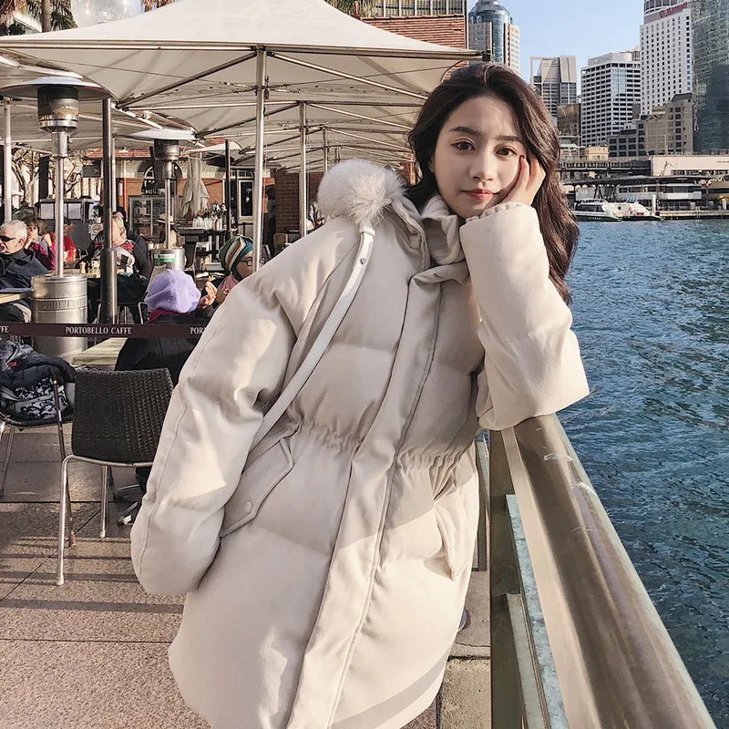 

2019 Winter Dongdaemun down Jacket Cotton-padded Clothes Women's Mid-length over-the-Knee Cotton-padded Clothes Women's Thick Co
