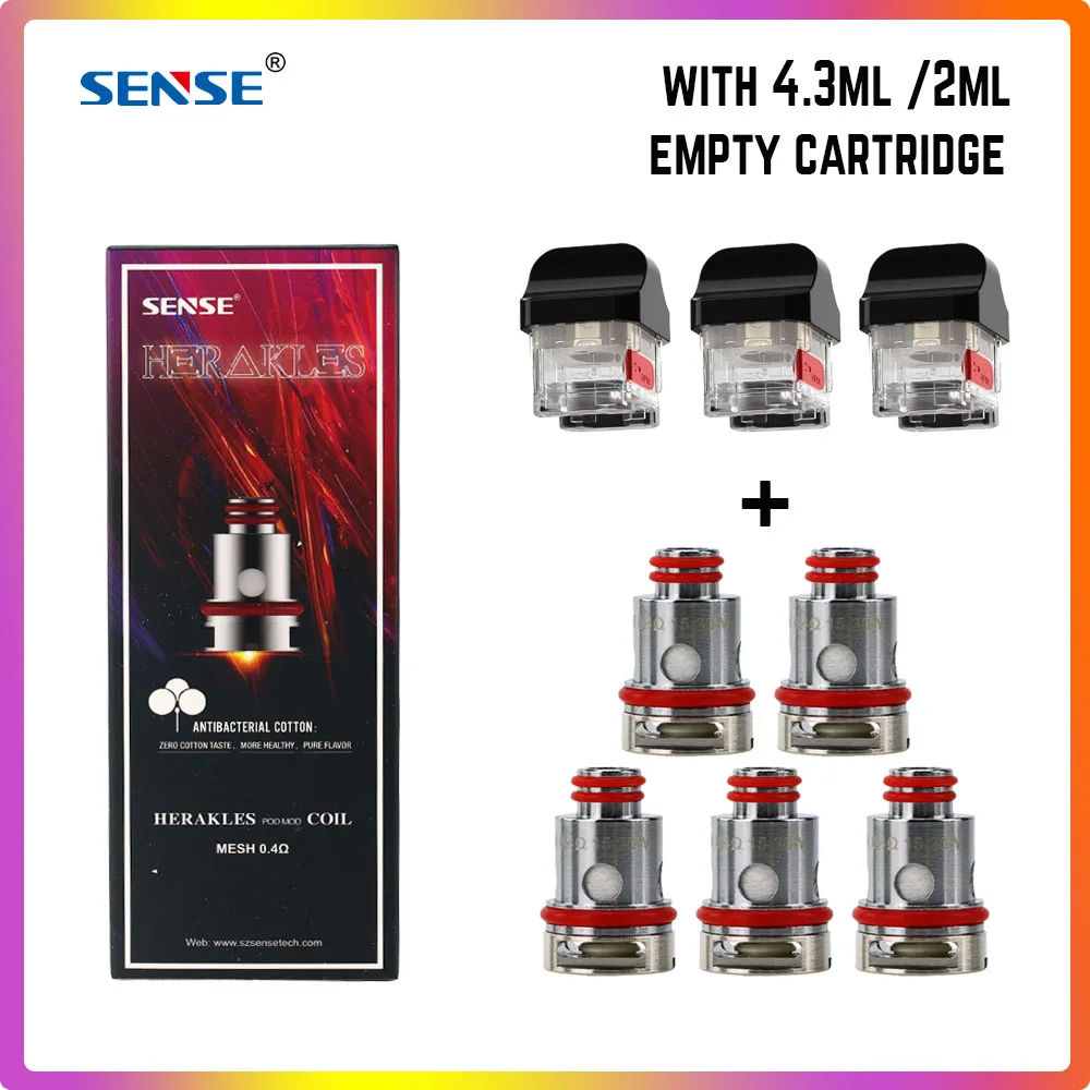 SENSE Herakles Pod 0.4ohm сменная катушка с 4,3 мл 2 мл стандартный картридж для Herakles Pod Комплект