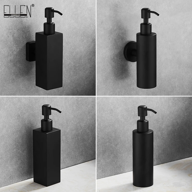 ELLEN Dispenser di Sapone per il Bagno A Parete Quadrato Nero Sapone  Liquido Dispenser In Piedi Da Cucina Dispenser di ELM328 - AliExpress