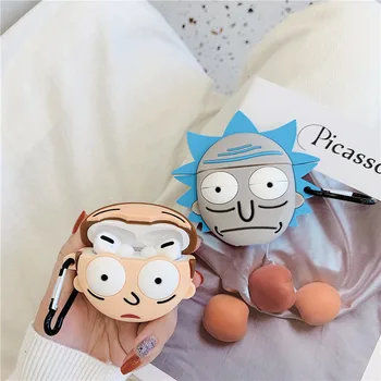 

3D Cartoon Rick And Morty Earphone Cases For Apple AirPods Pro 3 Bluetooth Headset Charging Box Cover Headphone Silicone Case