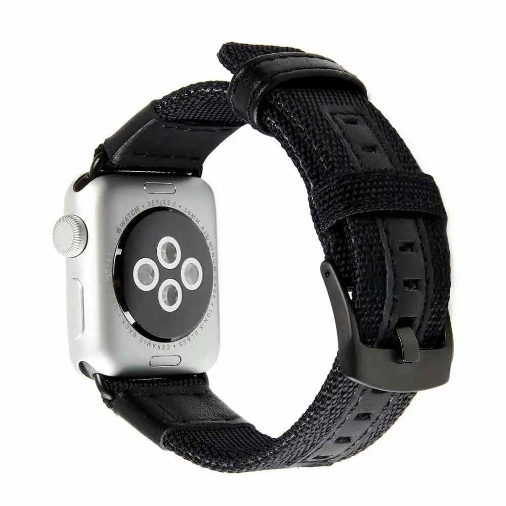 Тканый нейлоновый ремешок для часов Apple Watch 42 мм 38 40 44 кожаный наручных браслетов