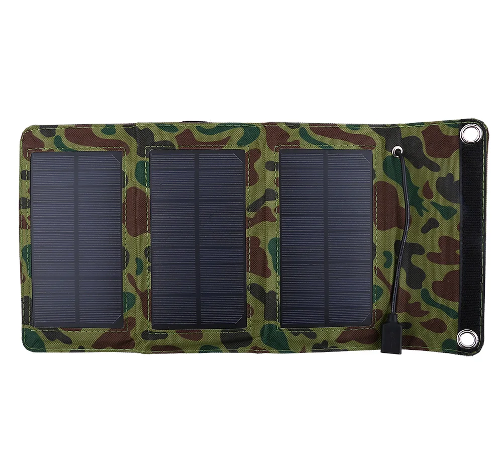 SOONHUA Outdoor Portable Solar Panel Charger With USB ​Cable 5W 5V Foldable Mobile Power Bank Waterproof For Camping Hiking |