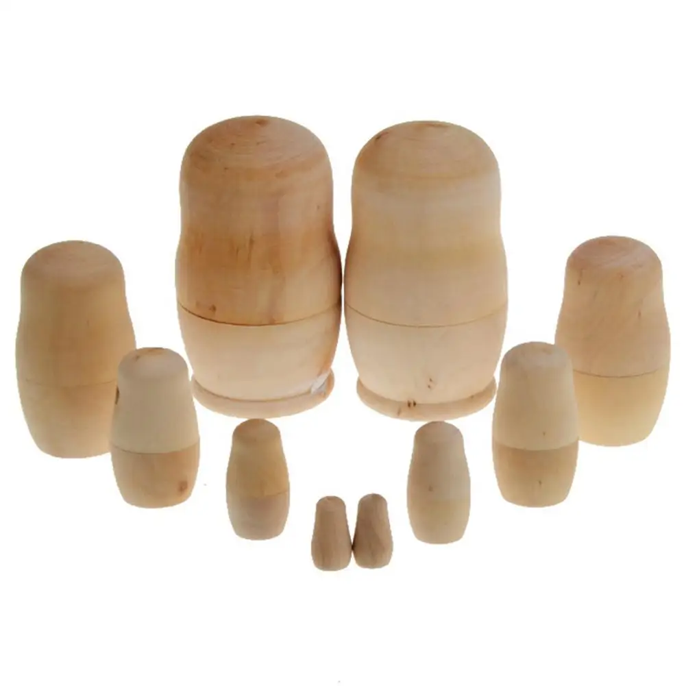 5pcs/set Matryoshka Wood Diy Handmade Wooden Russian Matryoshka Blank