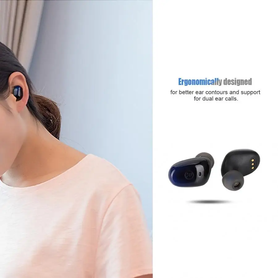 ES01 мини-гарнитура Bluetooth TWS Беспроводной стереонаушники наушники-вкладишы с зарядным устройством