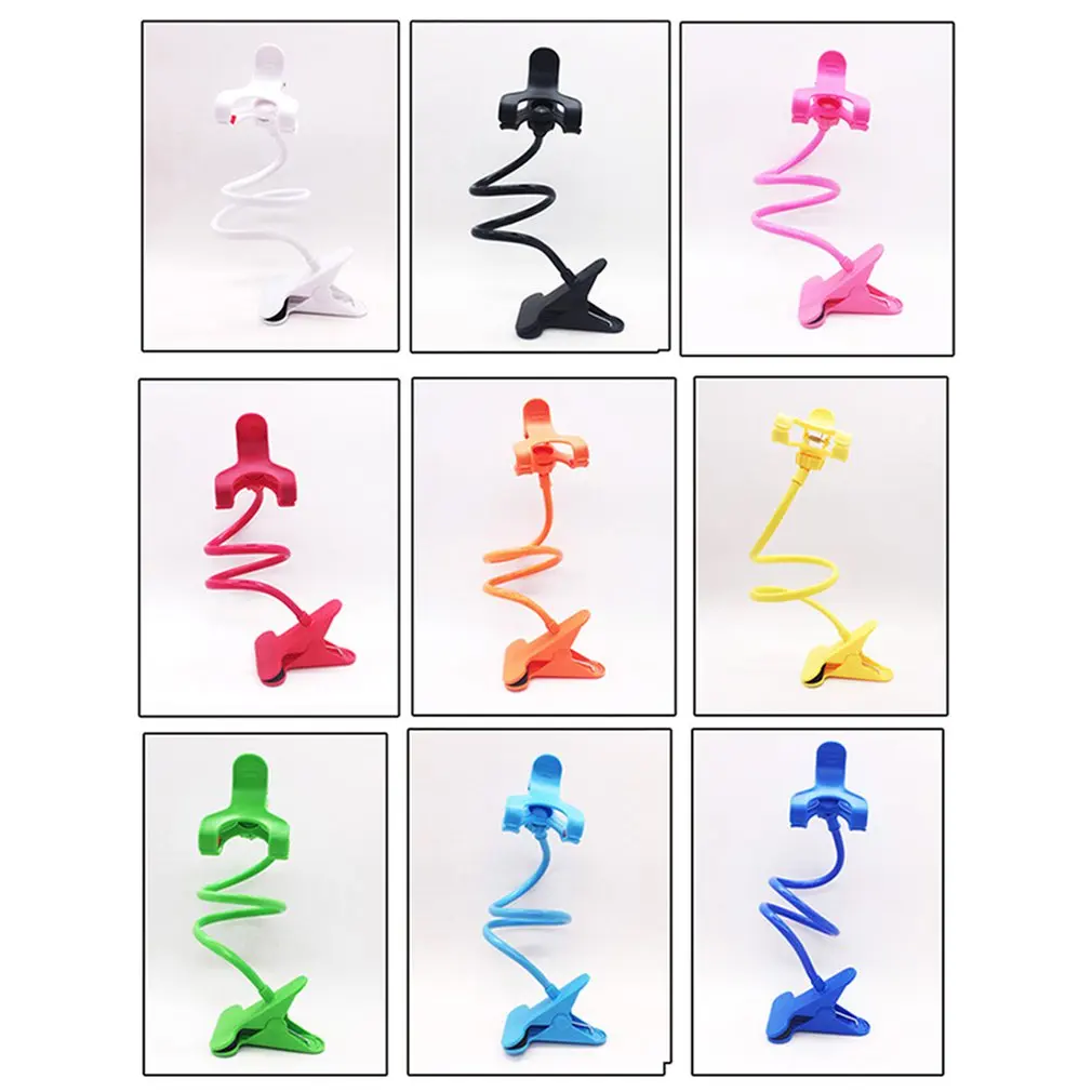 random color Universal Cell Phone Holder Long Arm Lazy Mount Bracket Stand for Desk Bed 360 Degree Flexible Car Phone Holder stand - Цвет: random color
