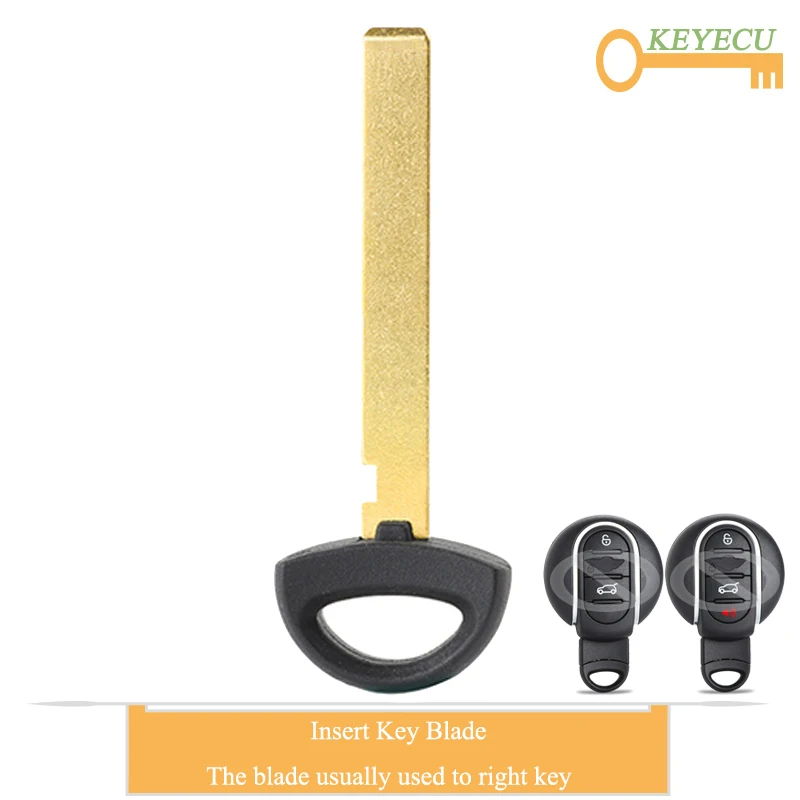 Запасной ключ KEYECU для смарт-автомобиля неразрезанная вставка аварийное лезвие Fob