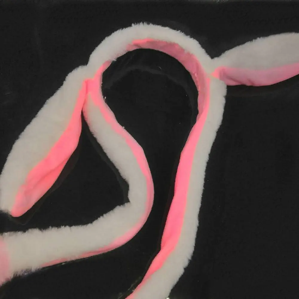 Plush Rabbit Hat Imitate Cute Gasbag LED Pink Sweet Flash Rabbit Ears Joke Gifts Girl Friend