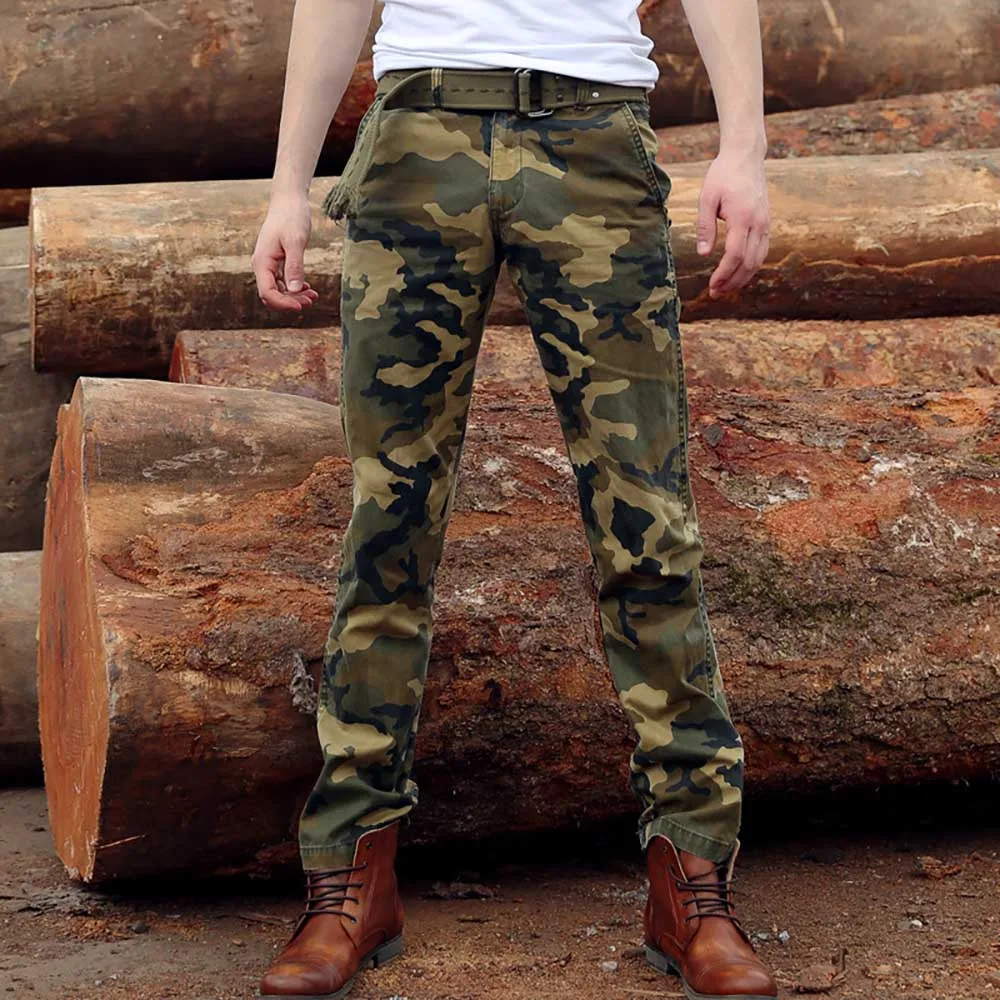 

Military Style Pants Man Casual Slim Fits Camouflage Army Pants Cotton Joggers Pants Vintage Straight Trousers Men Clothing