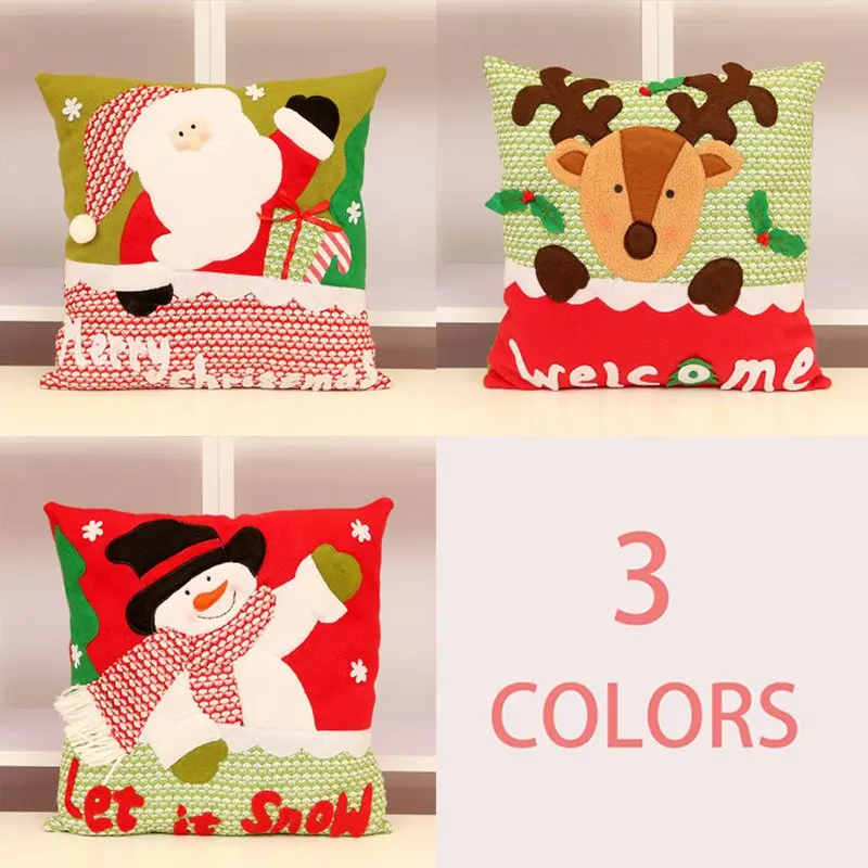 Рождественское домашнее украшение Подушка Рождественский Мультфильм Подарок Снеговик Подушка с оленем Рождественский квадрат