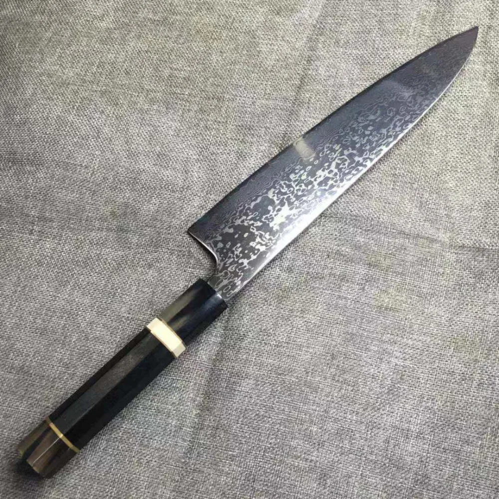 Нож шеф-повара Дамасская сталь кухонный инструмент Острый японский santoku knfie