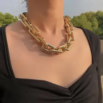 

Lacteo Exaggerated CCB Chain Choker Necklace Street Punk Cross Chain Clavicle Chain Hip Hop Necklace Jewelry for Men Women