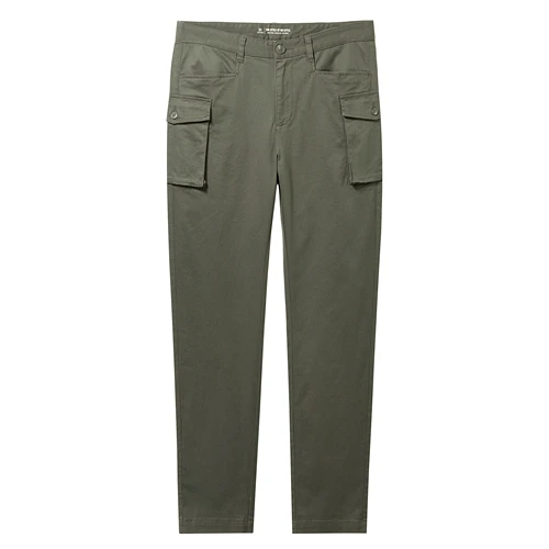 06Green Giordano Men Pants Mid Waist Stretchy Cargo Pants Zip Fly Solid Trousers Full Length Pantalones Hombre 13119807 - Color: 06Green