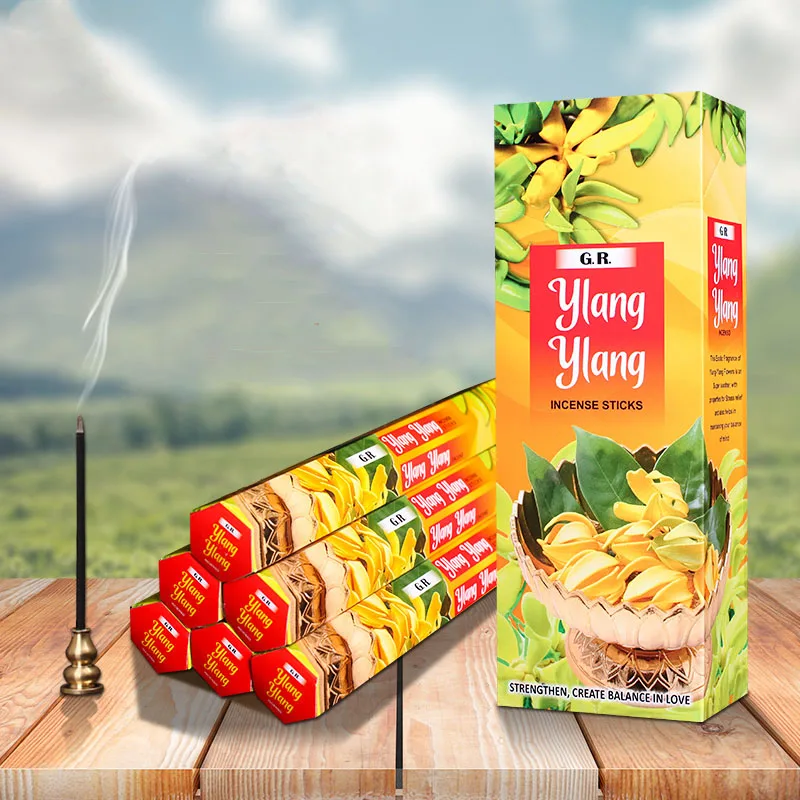 Индийская большая коробка для благовоний Ylang-Ylang с ароматом ладана ароматическая