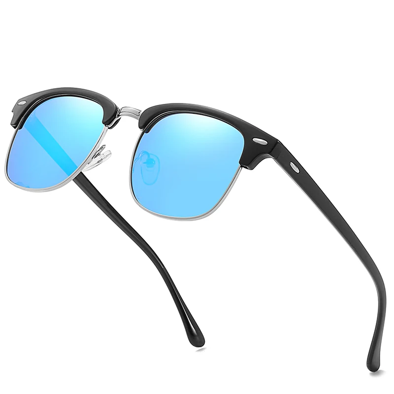 Поляризационные солнцезащитные очки, полуоправа, Винтажные Солнцезащитные очки, известный бренд, солнцезащитные очки Polaroid, Ретро стиль, женские, мужские