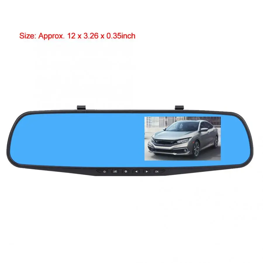 4,3 дюймовая Автомобильная HD автокамера с двойным объективом зеркало заднего вида для вождения автомобиля видеорегистратор ночного видения камера